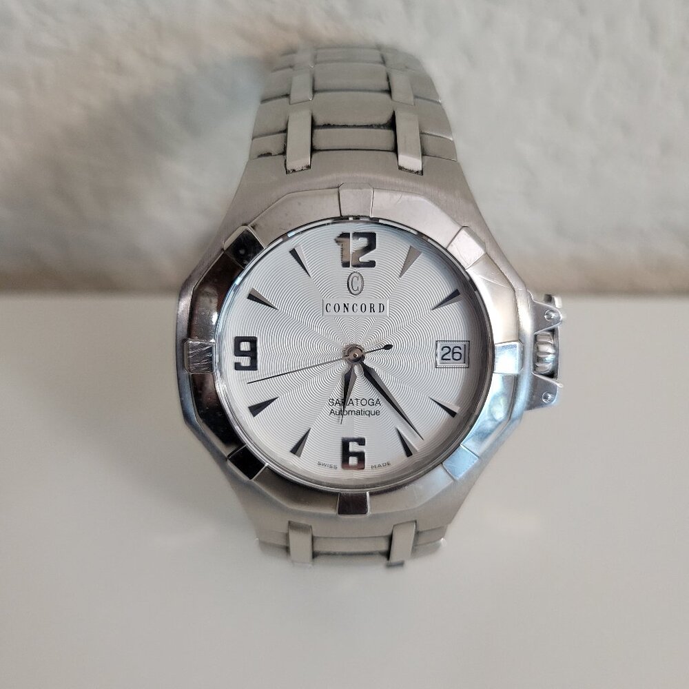 Concord Saratoga Ref 14.c2.1894 Swiss Auto Watch Silver Men's Luxury Statement